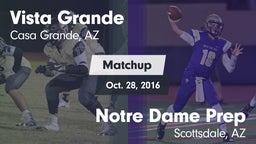 Matchup: Vista Grande vs. Notre Dame Prep  2016