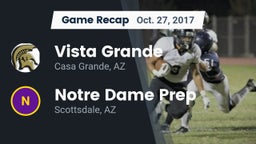 Recap: Vista Grande  vs. Notre Dame Prep  2017