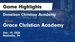 Donelson Christian Academy  vs Grace Christian Academy Game Highlights - Dec. 19, 2020