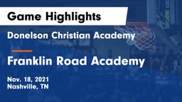 Donelson Christian Academy  vs Franklin Road Academy Game Highlights - Nov. 18, 2021