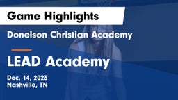 Donelson Christian Academy  vs LEAD Academy  Game Highlights - Dec. 14, 2023