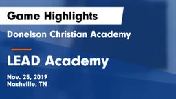Donelson Christian Academy  vs LEAD Academy  Game Highlights - Nov. 25, 2019