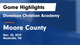 Donelson Christian Academy  vs Moore County  Game Highlights - Dec. 20, 2019