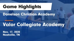 Donelson Christian Academy  vs Valor Collegiate Academy Game Highlights - Nov. 17, 2020
