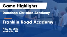 Donelson Christian Academy  vs Franklin Road Academy Game Highlights - Nov. 19, 2020