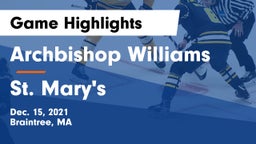 Archbishop Williams  vs St. Mary's  Game Highlights - Dec. 15, 2021
