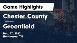 Chester County  vs Greenfield  Game Highlights - Dec. 27, 2022