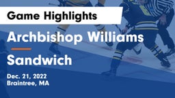 Archbishop Williams  vs Sandwich  Game Highlights - Dec. 21, 2022