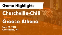 Churchville-Chili  vs Greece Athena  Game Highlights - Jan. 22, 2019