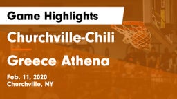 Churchville-Chili  vs Greece Athena  Game Highlights - Feb. 11, 2020