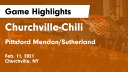 Churchville-Chili  vs Pittsford Mendon/Sutherland Game Highlights - Feb. 11, 2021