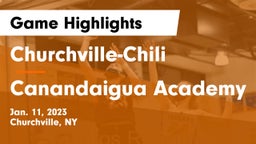 Churchville-Chili  vs Canandaigua Academy  Game Highlights - Jan. 11, 2023
