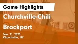 Churchville-Chili  vs Brockport  Game Highlights - Jan. 21, 2023