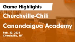 Churchville-Chili  vs Canandaigua Academy  Game Highlights - Feb. 20, 2024