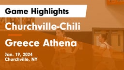 Churchville-Chili  vs Greece Athena  Game Highlights - Jan. 19, 2024