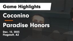 Coconino  vs Paradise Honors  Game Highlights - Dec. 12, 2023