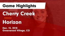 Cherry Creek  vs Horizon  Game Highlights - Dec. 15, 2018
