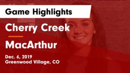Cherry Creek  vs MacArthur  Game Highlights - Dec. 6, 2019
