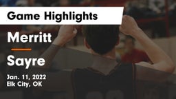 Merritt  vs Sayre  Game Highlights - Jan. 11, 2022