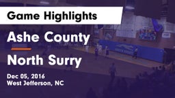 Ashe County  vs North Surry  Game Highlights - Dec 05, 2016