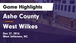 Ashe County  vs West Wilkes  Game Highlights - Dec 27, 2016