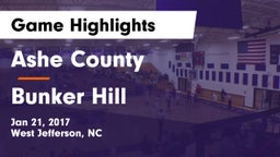 Ashe County  vs Bunker Hill  Game Highlights - Jan 21, 2017