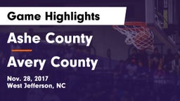 Ashe County  vs Avery County  Game Highlights - Nov. 28, 2017