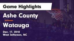 Ashe County  vs Watauga Game Highlights - Dec. 17, 2018