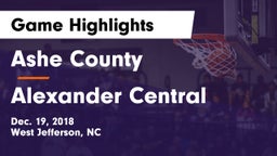 Ashe County  vs Alexander Central  Game Highlights - Dec. 19, 2018