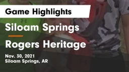 Siloam Springs  vs Rogers Heritage  Game Highlights - Nov. 30, 2021