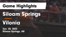 Siloam Springs  vs Vilonia  Game Highlights - Jan. 28, 2022