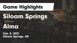 Siloam Springs  vs Alma  Game Highlights - Feb. 8, 2022