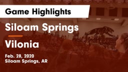 Siloam Springs  vs Vilonia  Game Highlights - Feb. 28, 2020