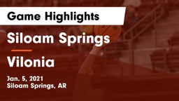 Siloam Springs  vs Vilonia  Game Highlights - Jan. 5, 2021