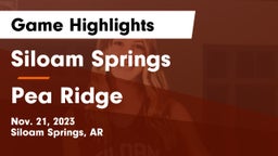 Siloam Springs  vs Pea Ridge  Game Highlights - Nov. 21, 2023