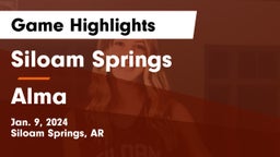 Siloam Springs  vs Alma  Game Highlights - Jan. 9, 2024