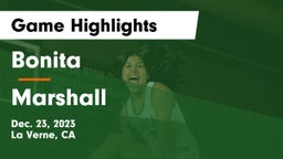Bonita  vs Marshall  Game Highlights - Dec. 23, 2023