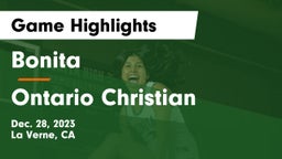Bonita  vs Ontario Christian  Game Highlights - Dec. 28, 2023
