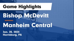 Bishop McDevitt  vs Manheim Central  Game Highlights - Jan. 20, 2024