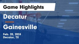 Decatur  vs Gainesville  Game Highlights - Feb. 20, 2024