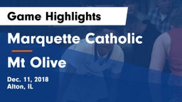 Marquette Catholic  vs Mt Olive Game Highlights - Dec. 11, 2018