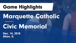 Marquette Catholic  vs Civic Memorial  Game Highlights - Dec. 14, 2018