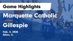 Marquette Catholic  vs Gillespie Game Highlights - Feb. 4, 2020