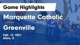 Marquette Catholic  vs Greenville  Game Highlights - Feb. 12, 2021