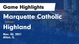 Marquette Catholic  vs Highland  Game Highlights - Nov. 30, 2021