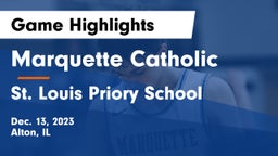 Marquette Catholic  vs St. Louis Priory School Game Highlights - Dec. 13, 2023