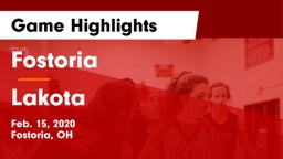 Fostoria  vs Lakota Game Highlights - Feb. 15, 2020