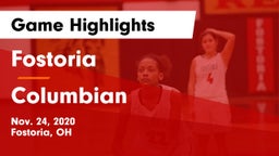 Fostoria  vs Columbian  Game Highlights - Nov. 24, 2020