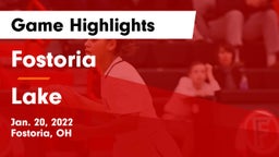 Fostoria  vs Lake  Game Highlights - Jan. 20, 2022