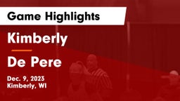 Kimberly  vs De Pere  Game Highlights - Dec. 9, 2023